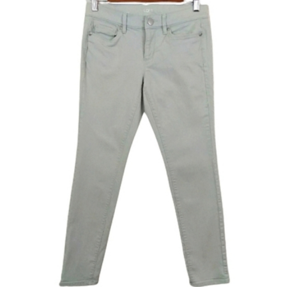 Loft Modern Skinny Light Pale Blue Denim Blue Jean Petite Cotton Pants Size 2P